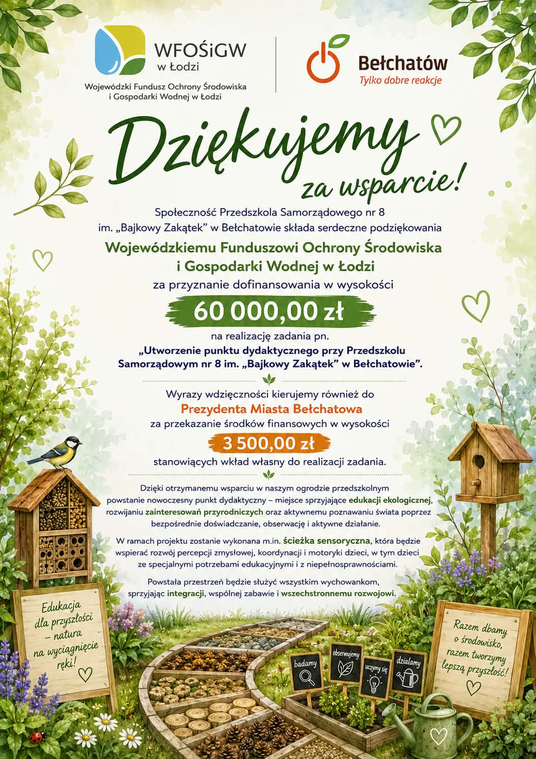 podziękowanie plakat