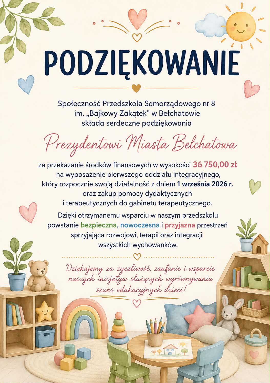 podziękowanie plakat