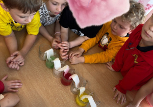 Dzieci obserwują doświadczenie